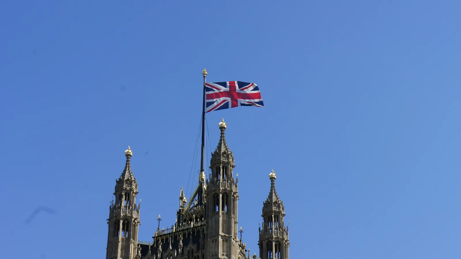 The Union Flag on Victoria Tower of the Palace of Westminster
