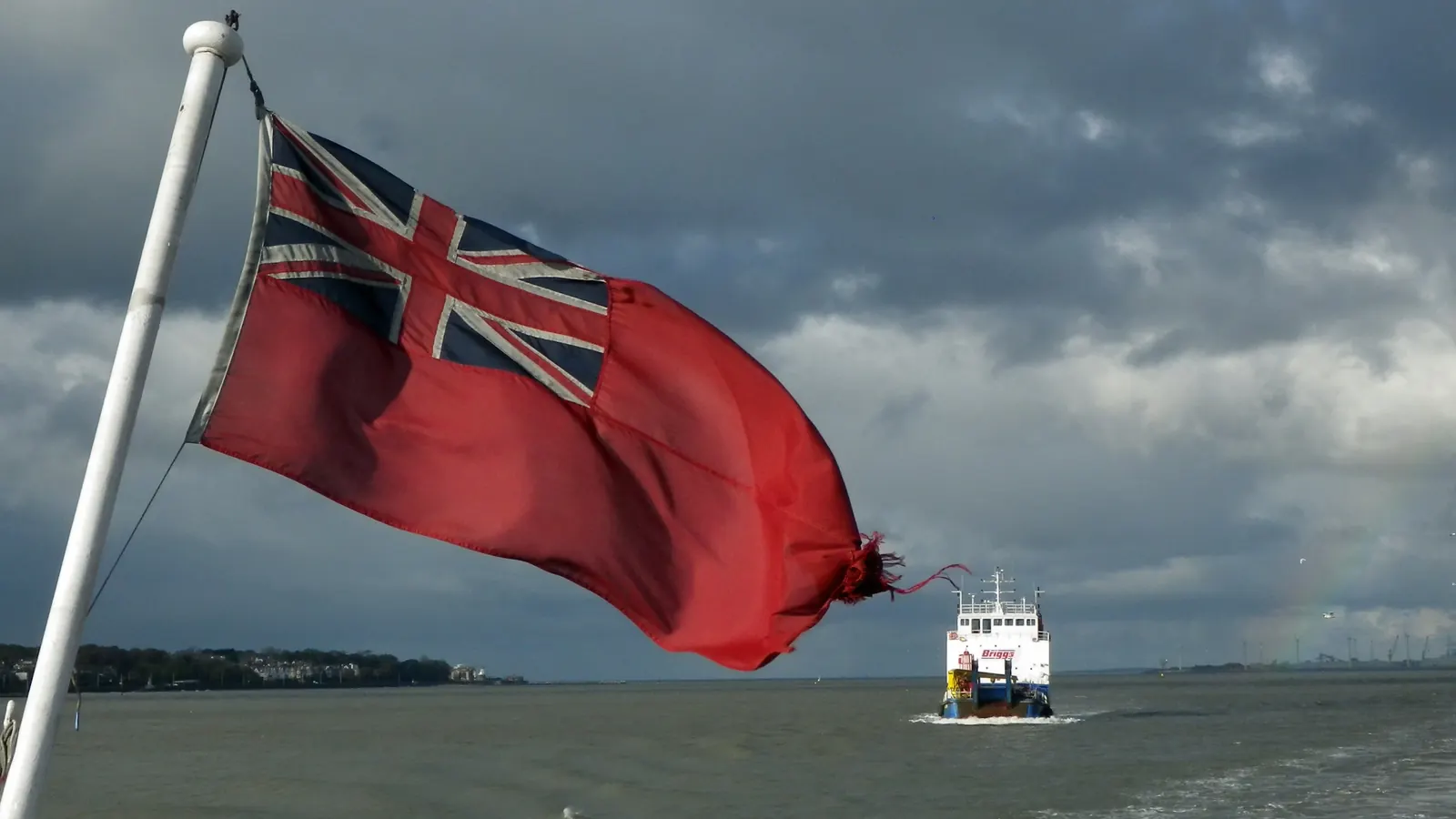 The Red Ensign at the stern of a ship