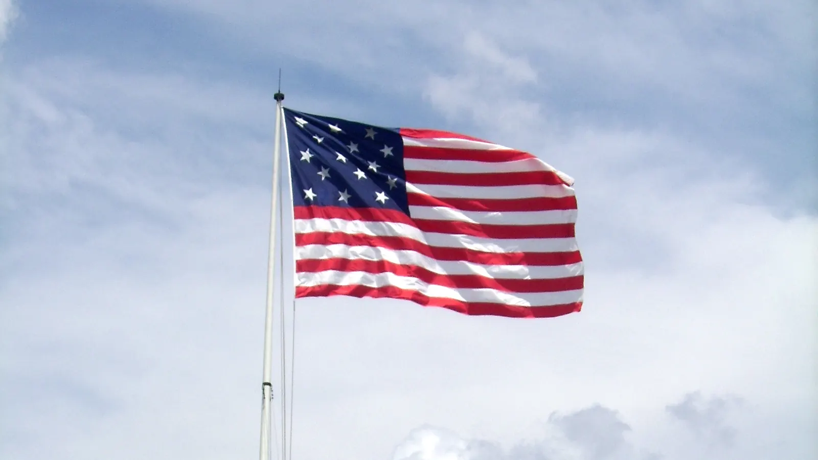 The flag flying over the gate of Fort McHenry in Baltimore